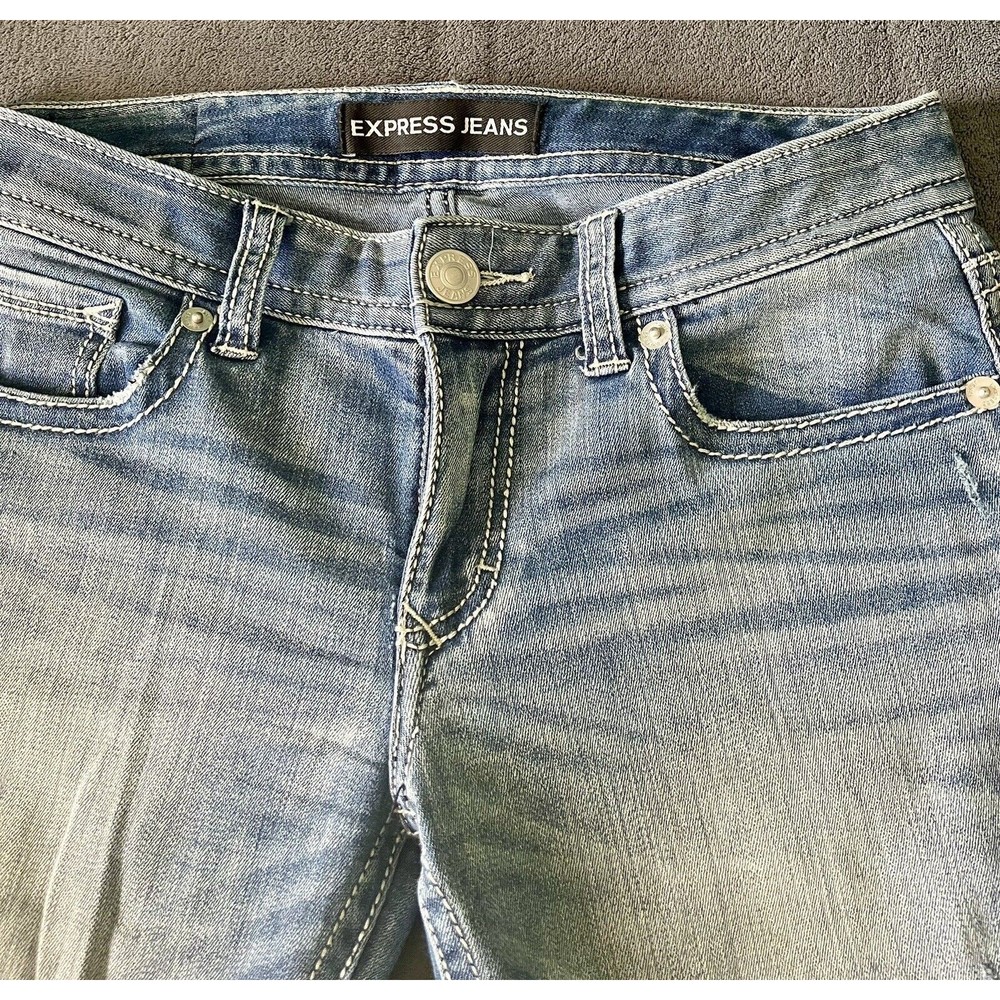 Express Low Stretch Denim Blue Jean Jegging Size 4S Lightly Worn - Picture 2 of 6
